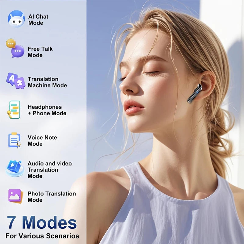 UYUXIO Real Time AI Language Translator Earbuds 144 Languages