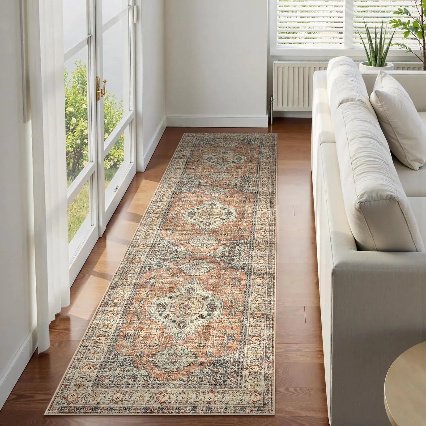 Vintage Oriental Runner Rug Non Slip Washable Ultra Thin Carpet