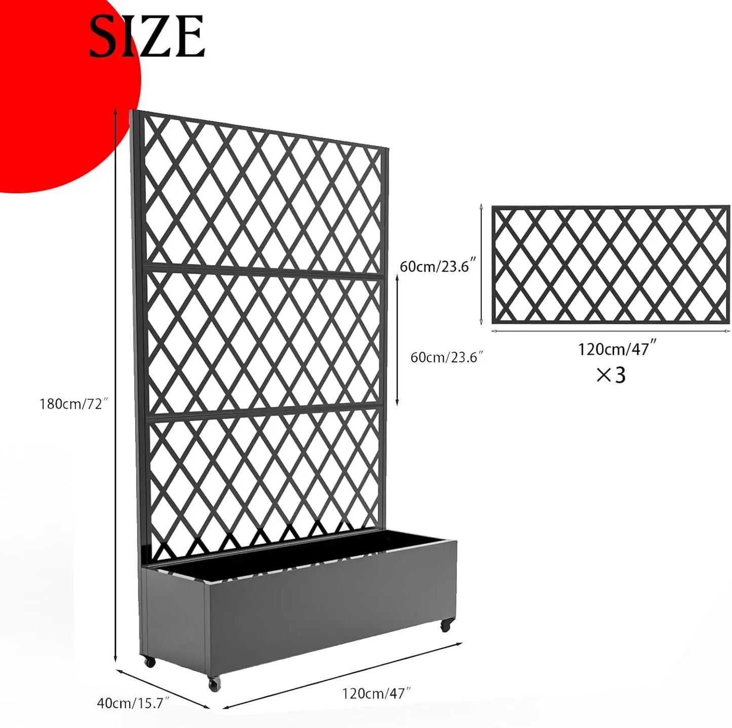 Studyset Metal Raised Garden Bed With Trellis Privacy And Wheels